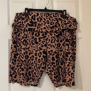 Shein Curve 3X leopard print bike shorts
